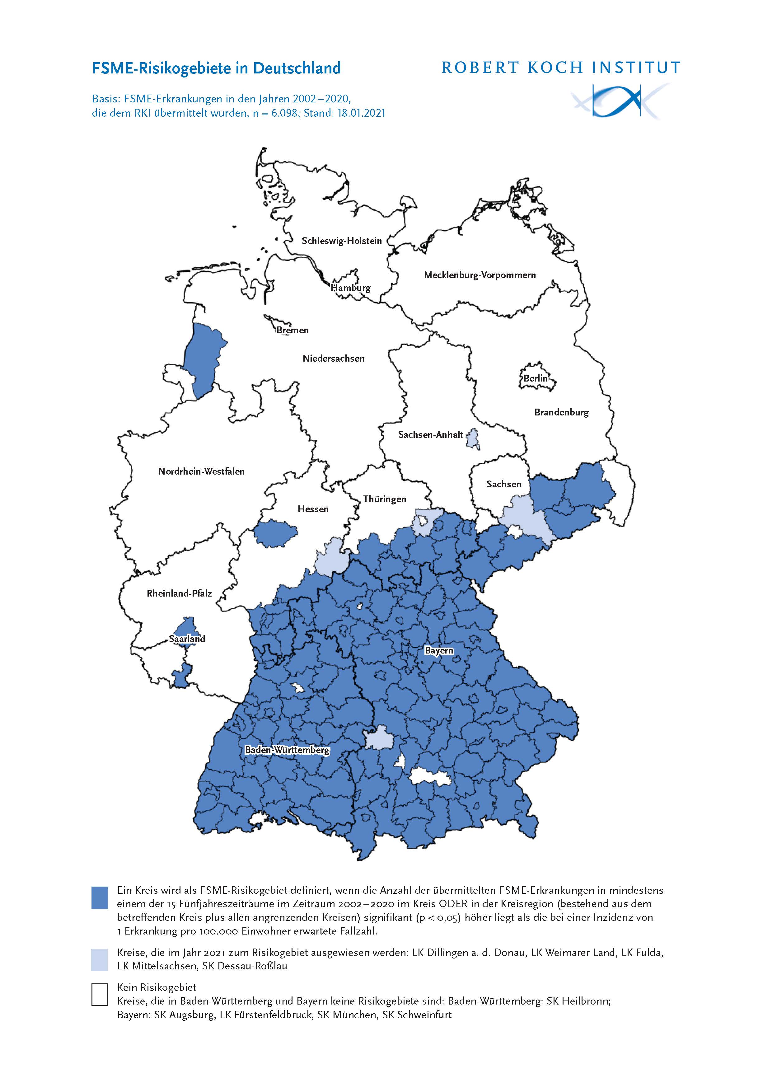 Karte FSME-Risikogebiete